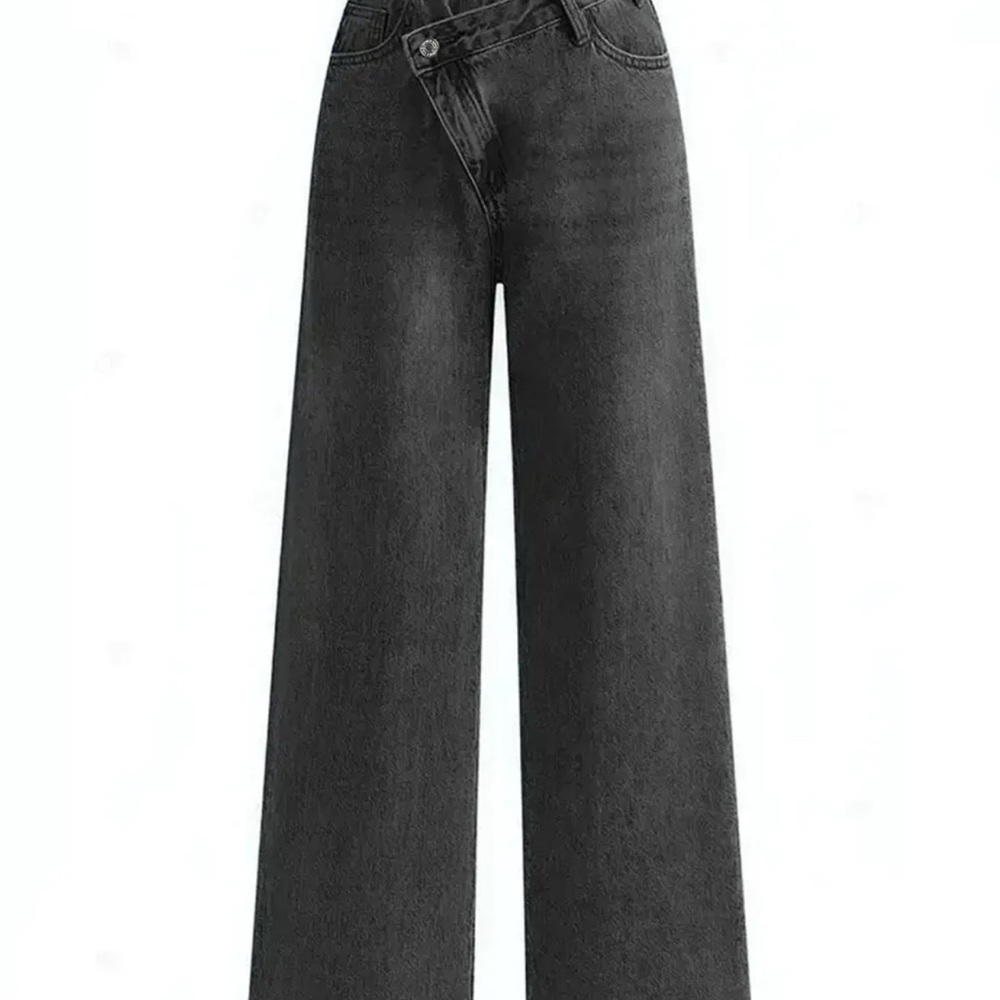 Commense Charcoal Wide-Leg Jeans